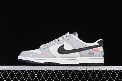 All categories Nk SB Dunk Series Nk SB Dunk Low High-end customized low-top sneakers Nk SB Dunk Low Stusi co-branded embroidered black hook Anniversary high-end customized low-top casual sneakers DJ2024-095